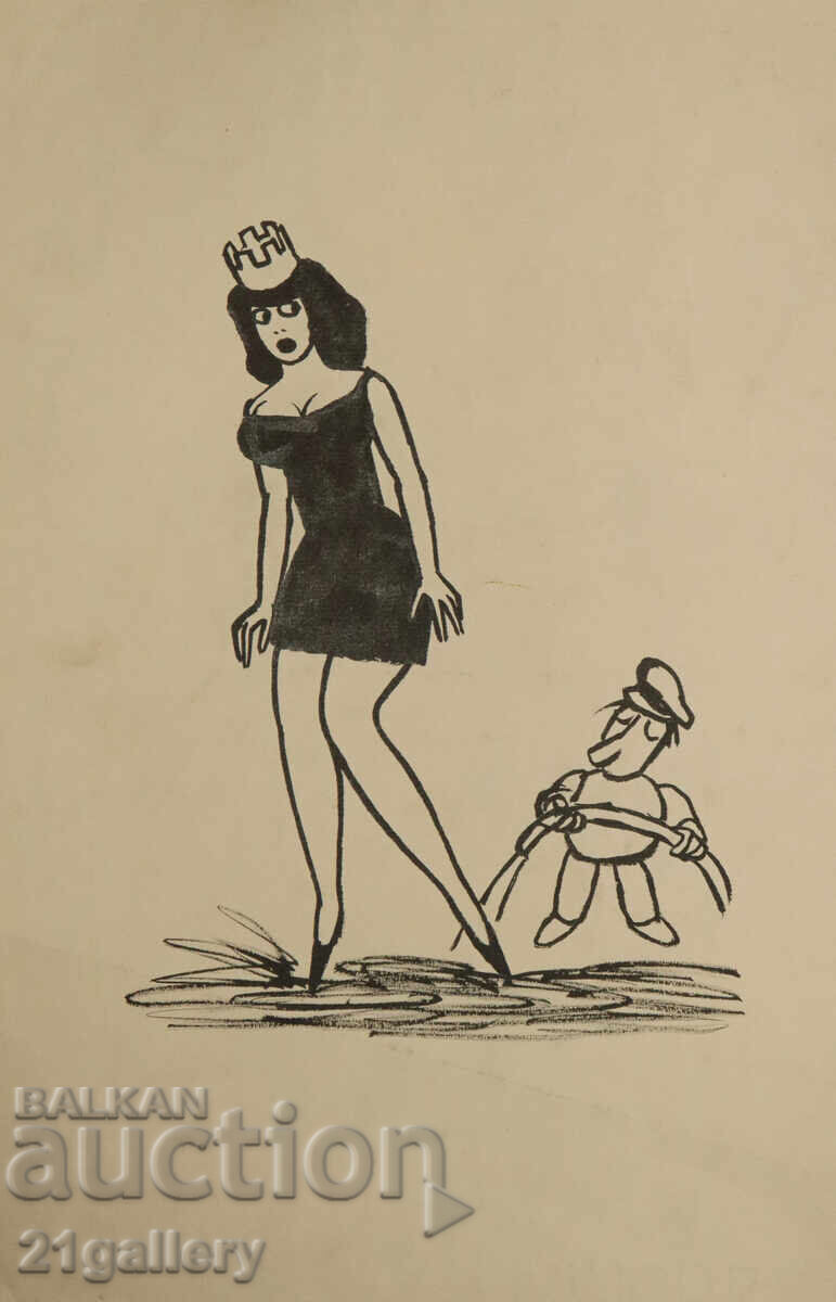 Tsvetan Tsekov Karandash (1924-2010) caricature / ink Tsvetan Tsekov Karandash (1924-2010) caricature / ink