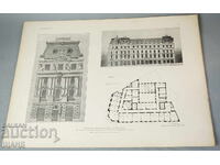 1900 Vienna Architectural lithograph of a hotel building