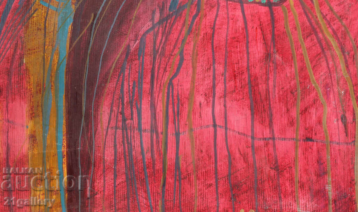 Oil paints, abstraction, signed 1994. - 6 Oil paints, abstraction, signed 1994. - 6