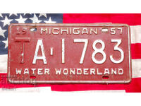 American license plate MICHIGAN 1957