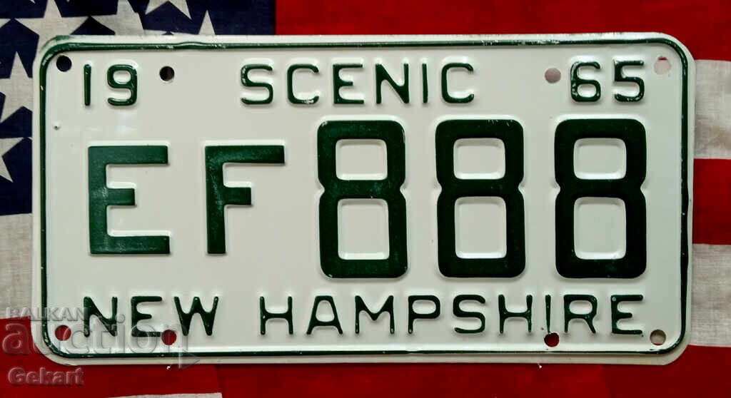 American license plate NEW HAMPSHIRE 1965