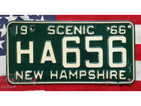 American license plate NEW HAMPSHIRE 1966