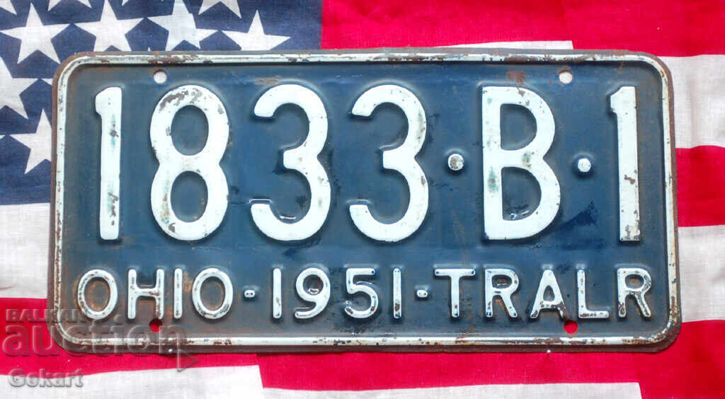 Placă de înmatriculare SUA OHIO 1951 Placă de înmatriculare SUA OHIO 1951