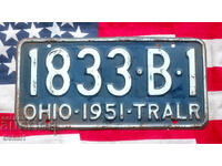 American license plate OHIO 1951