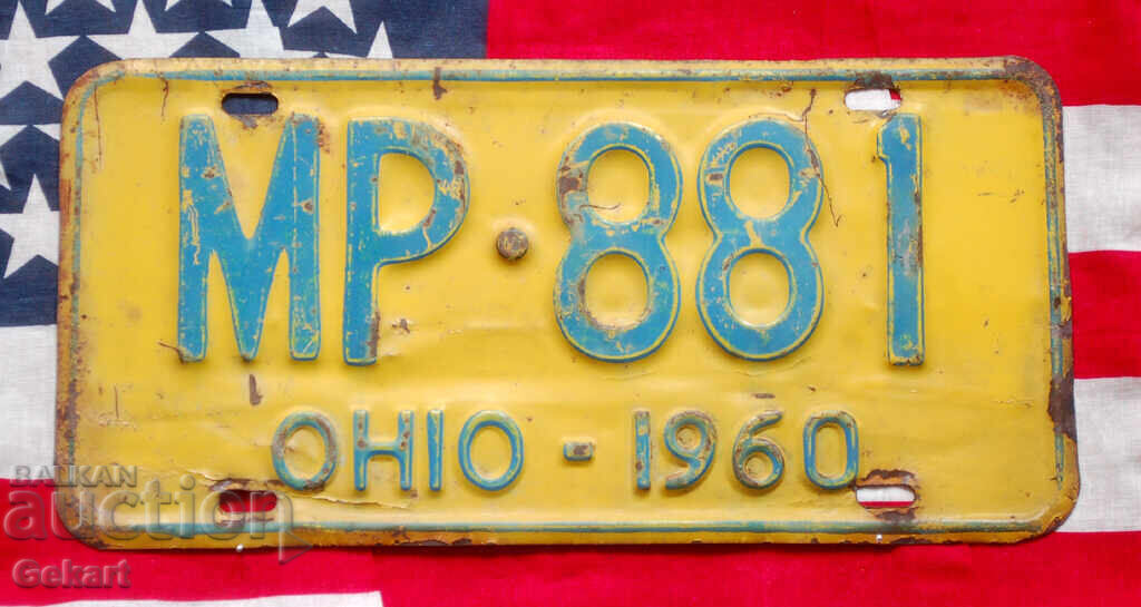 American license plate OHIO 1960 American license plate OHIO 1960