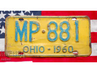 American license plate OHIO 1960