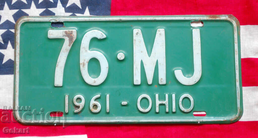 American license plate OHIO 1961 American license plate OHIO 1961