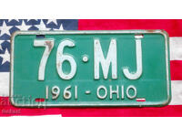 American license plate OHIO 1961