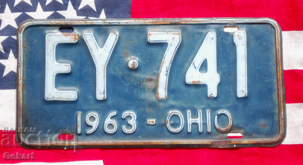 American license plate OHIO 1963