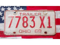 American license plate OHIO 1968