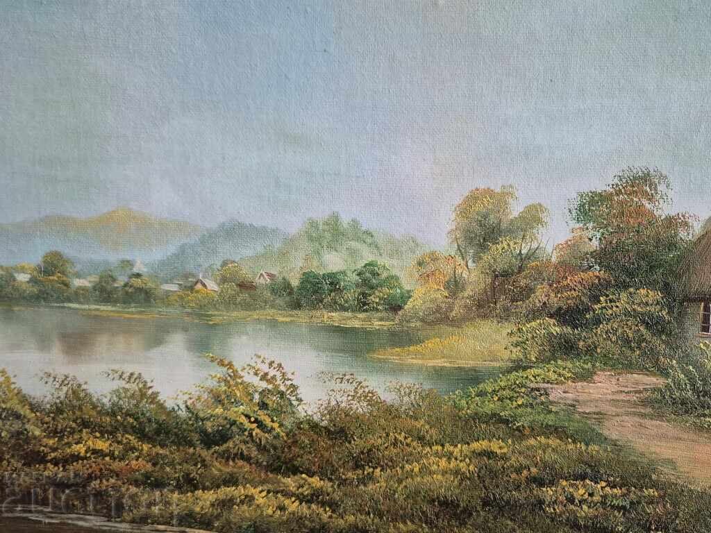 Beautiful painting Pastoral landscape by Fellows in oil paints - 5 Beautiful painting Pastoral landscape by Fellows in oil paints - 5