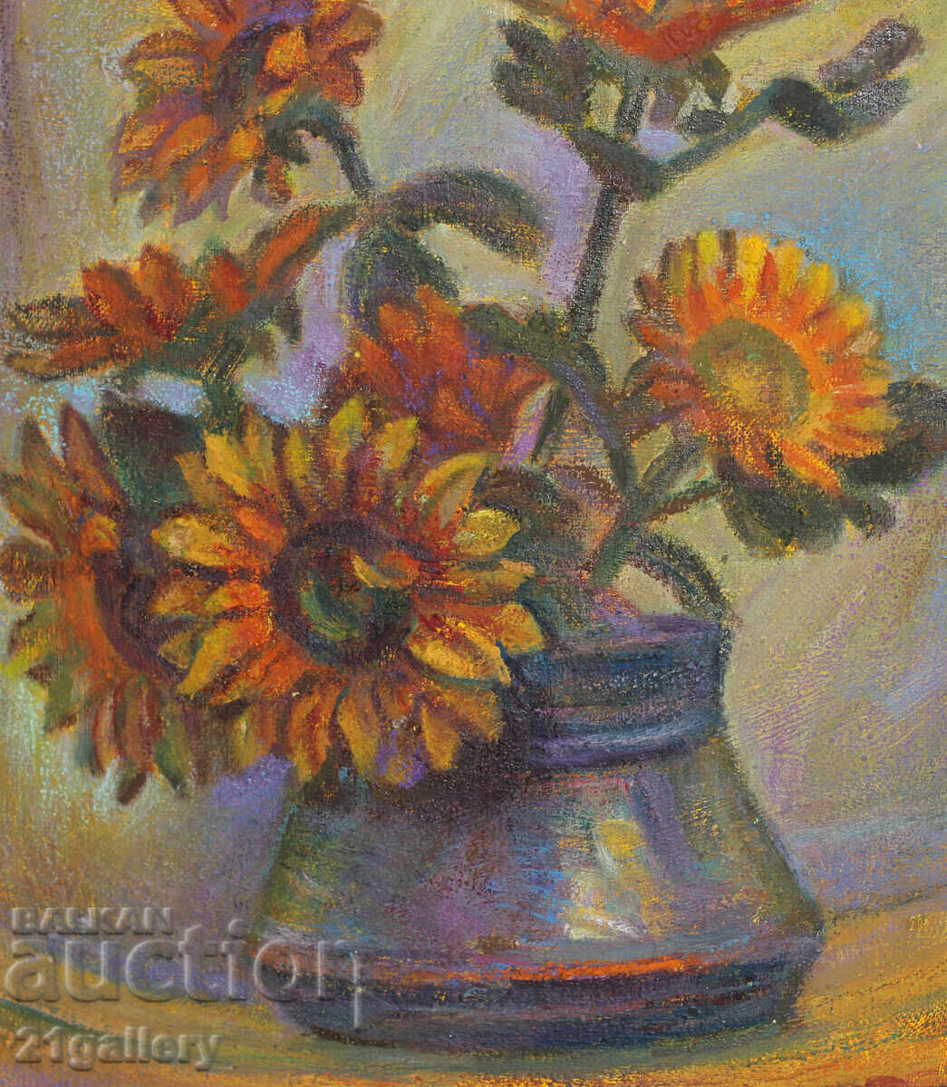 Elka Naydenova (1932 – 2016) Still Life Vase with Flowers - 5 Elka Naydenova (1932 – 2016) Still Life Vase with Flowers - 5