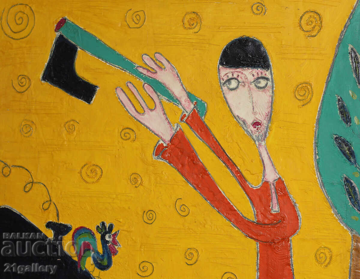 Delivery of Naive figurative composition / oil paints Delivery of Naive figurative composition / oil paints