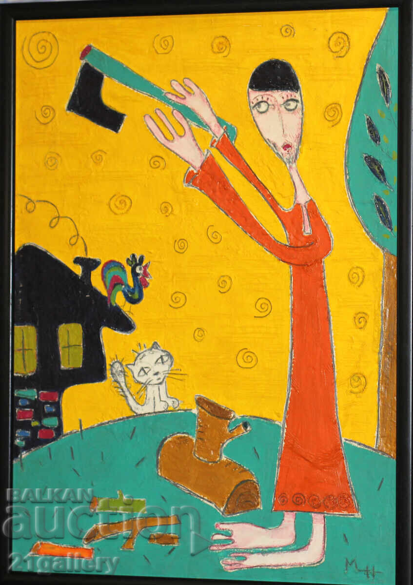 Compoziție figurativă naivă de Maria Nikolova