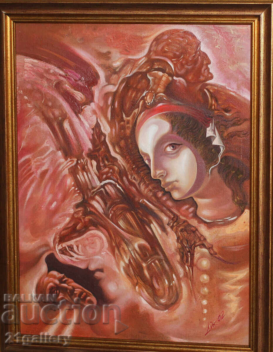 Abstraction, oil paints, signed 2002. Abstraction, oil paints, signed 2002.