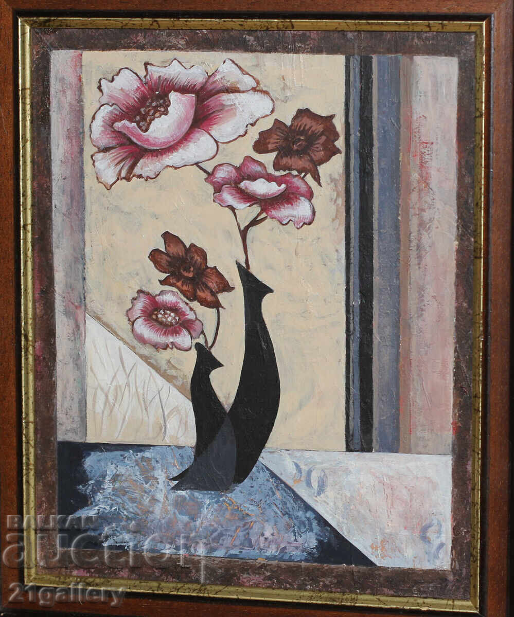 Auction Still life vases with flowers, oil paints Auction Still life vases with flowers, oil paints