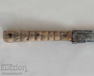 Auction Old Bulgarian Long forged knife dagger with master's decorations Auction Old Bulgarian Long forged knife dagger with master's decorations