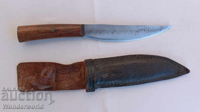 Finnish hunting knife with original leather sheath