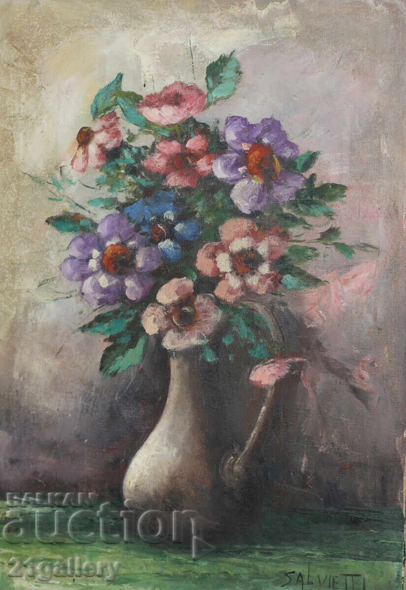 Still life vase with flowers mid-20th century./ Italy with price 600.00 BGN | € 306.78 Still life vase with flowers mid-20th century./ Italy with price 600.00 BGN | € 306.78