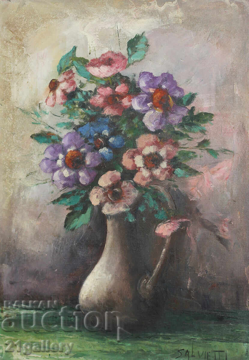 Still life vase with flowers mid-20th century./ Italy Still life vase with flowers mid-20th century./ Italy