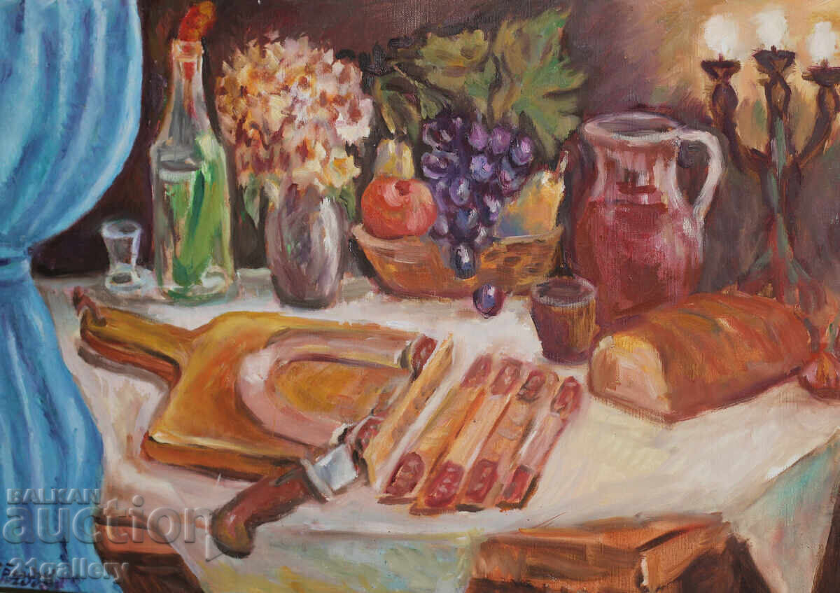 Натюрморт, маслени бои, подписана 2008г. с цена 400.00 лв. | € 204.52 Натюрморт, маслени бои, подписана 2008г. с цена 400.00 лв. | € 204.52