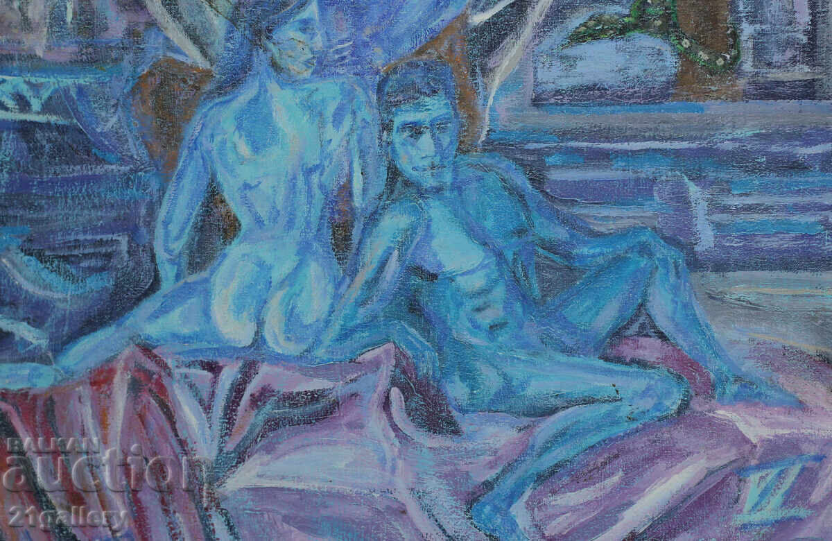 Abstract composition, oil paints, signed / Italy - 6 Abstract composition, oil paints, signed / Italy - 6