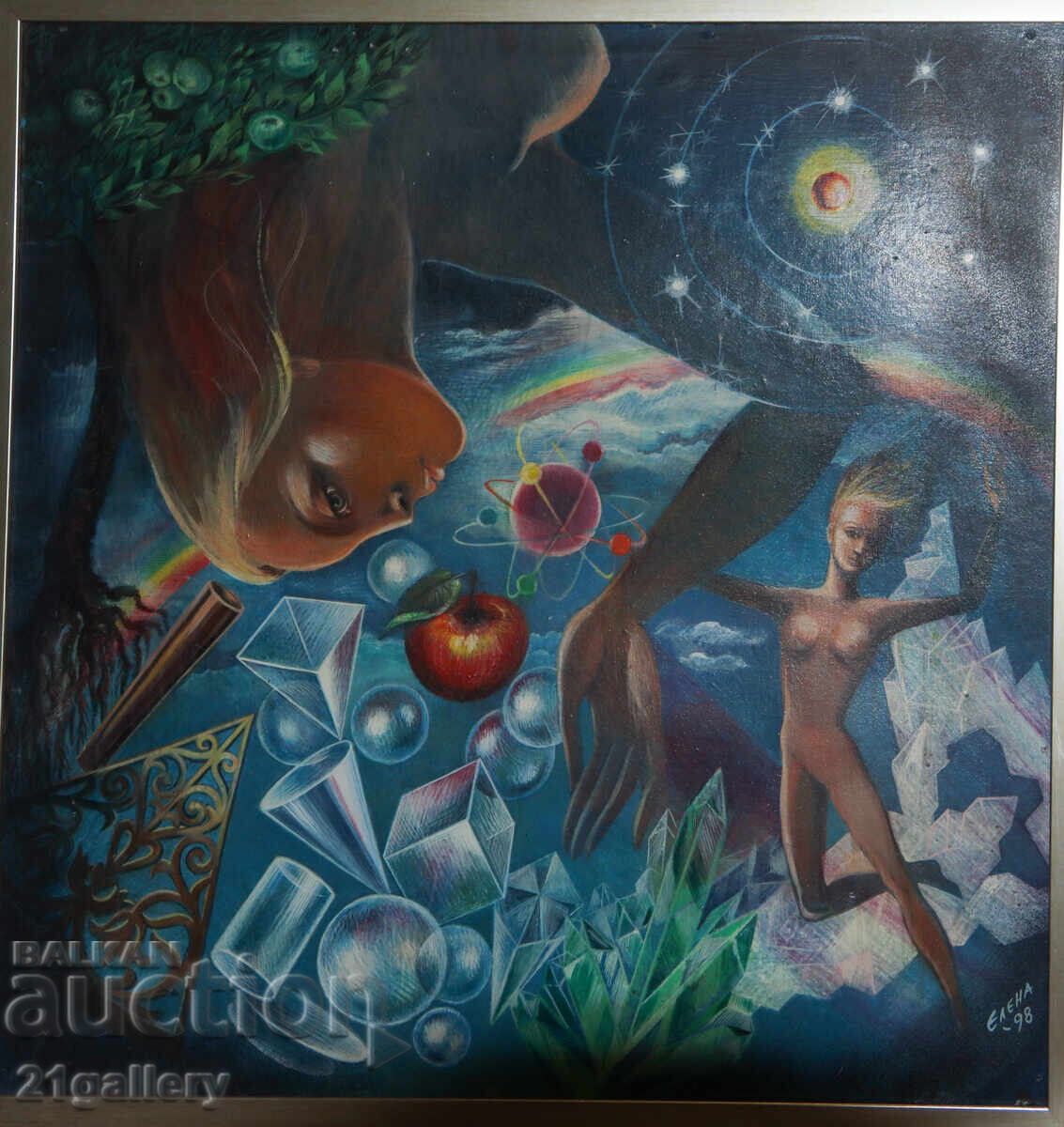 Abstract figurative composition, oil paints, signed 98. with price 1200.00 BGN | € 613.55 Abstract figurative composition, oil paints, signed 98. with price 1200.00 BGN | € 613.55