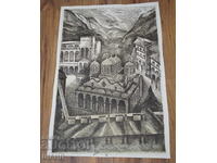 Elka Naydenova Drawing Lithography Rila Monastery