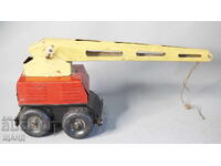 Old Soviet metal tin toy crane model