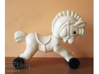 Old Soc children's toy pull-along horse on wheels