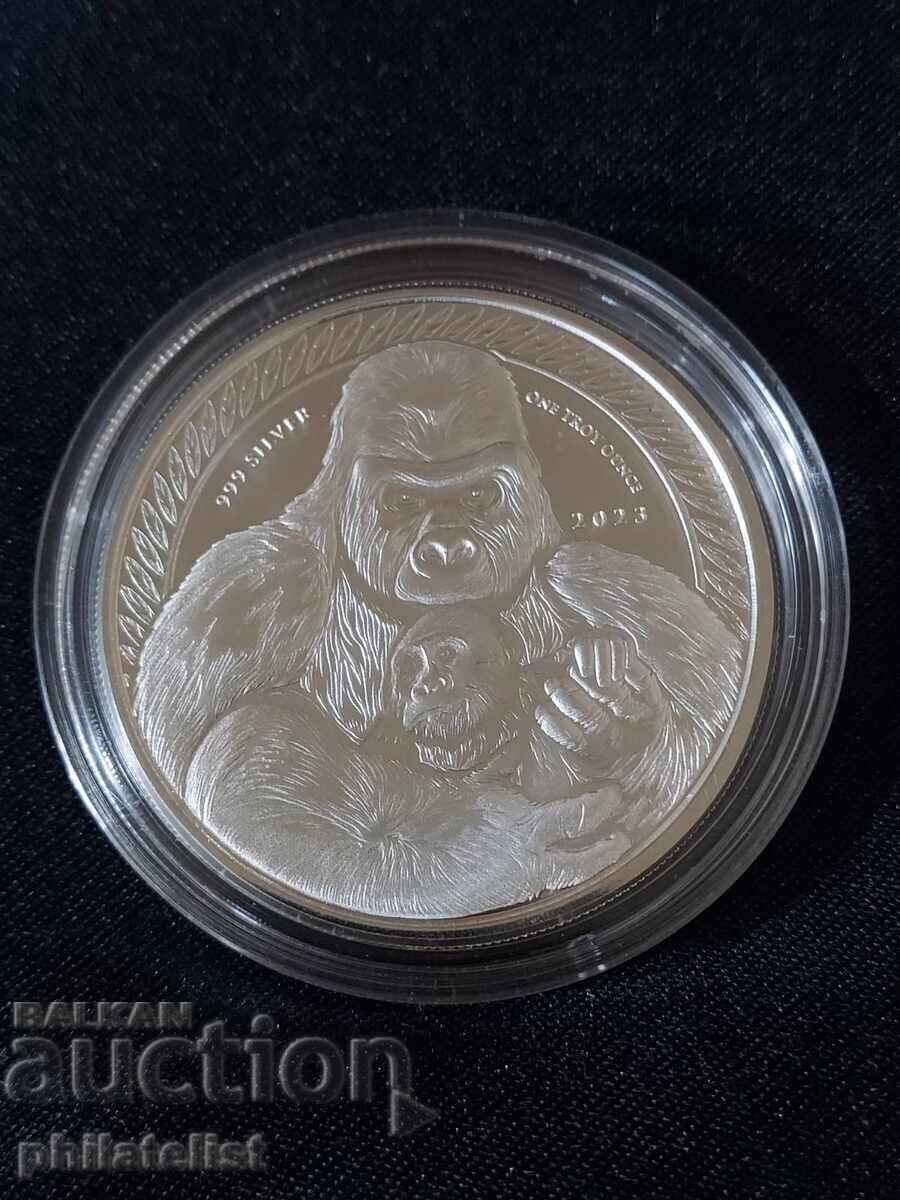 Congo 2023 - 500 CFA Francs – Gorilla - 1 OZ, Silver Coin with price 108.00 BGN | € 55.22 Congo 2023 - 500 CFA Francs – Gorilla - 1 OZ, Silver Coin with price 108.00 BGN | € 55.22