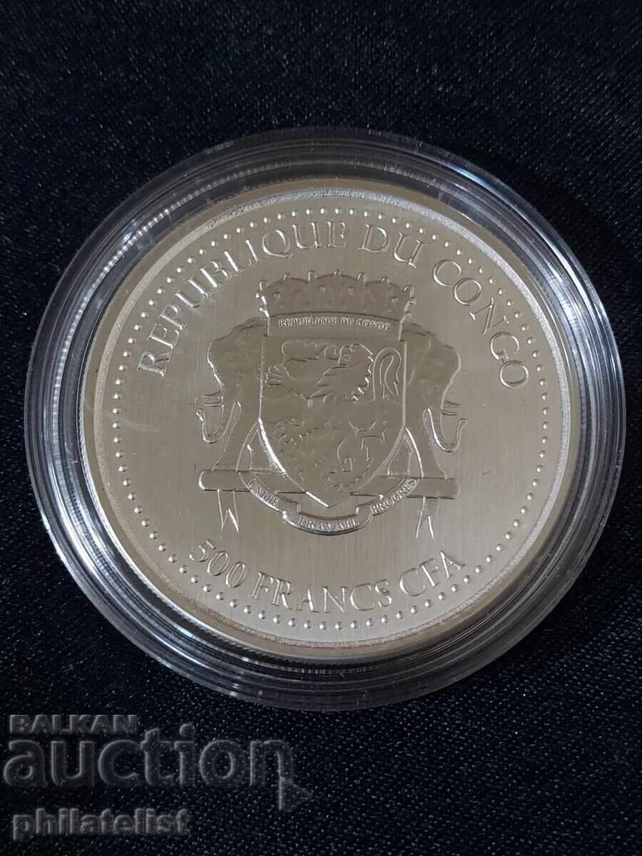 Auction Congo 2023 - 500 CFA Francs – Gorilla - 1 OZ, Silver Coin Auction Congo 2023 - 500 CFA Francs – Gorilla - 1 OZ, Silver Coin