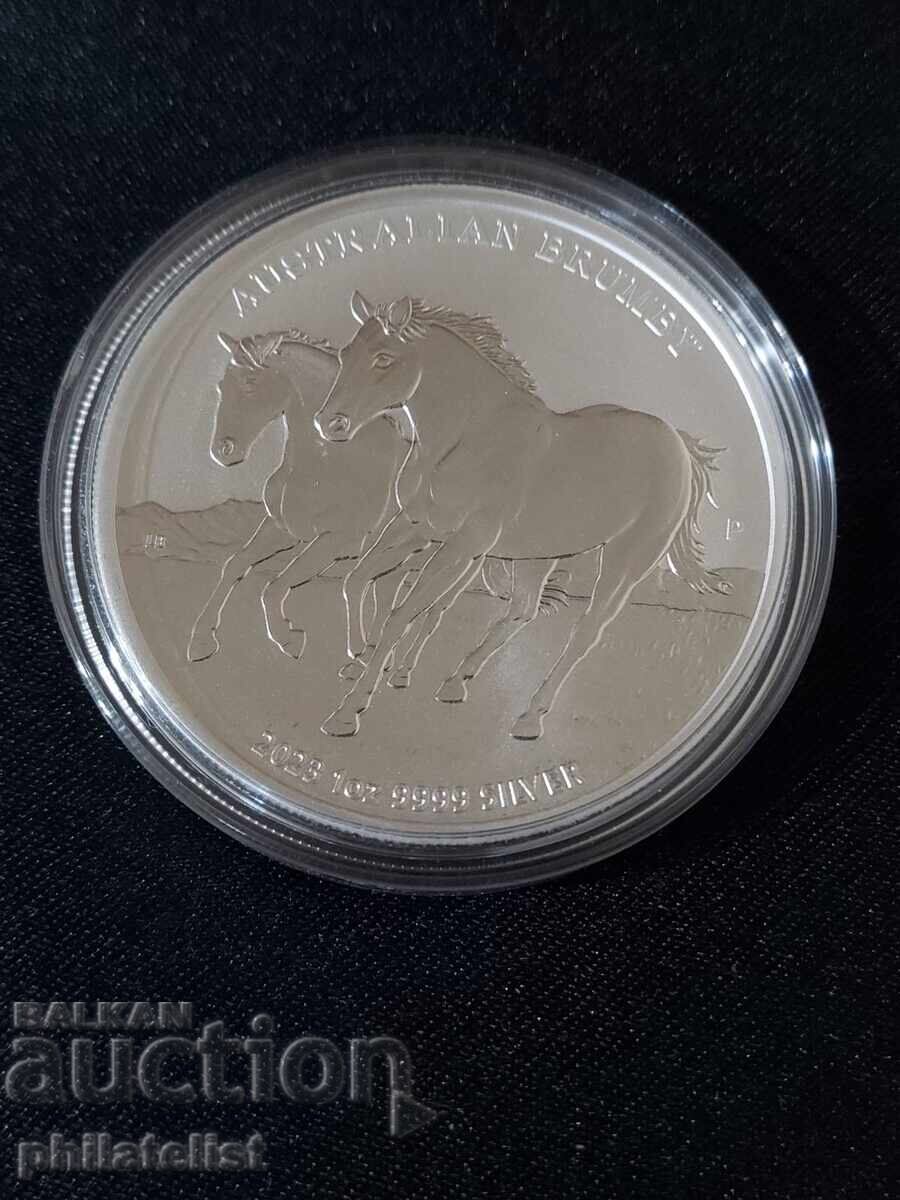 Αυστραλία 2023 - 1 δολάριο - Brumby Αυστραλίας - 1 OZ PM