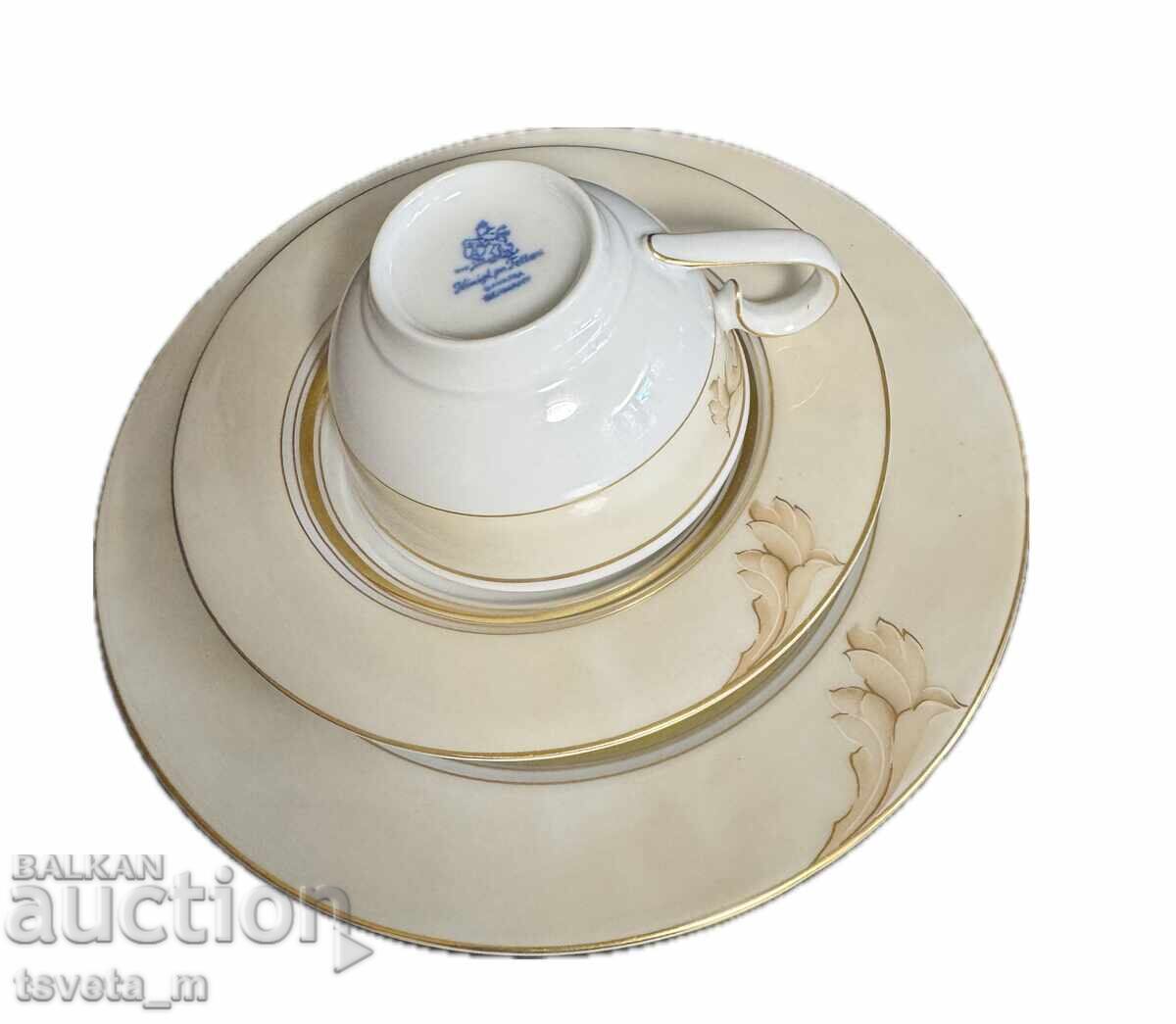 Porcelain tea set 3 pieces Konigl.pr.Tettau, Bavaria with price 25.00 BGN | € 12.78 Porcelain tea set 3 pieces Konigl.pr.Tettau, Bavaria with price 25.00 BGN | € 12.78