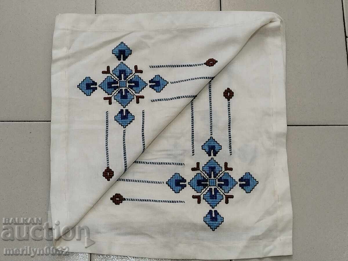 Old embroidered check, tablecloth, milo, Bulgarian embroidery - 7 Old embroidered check, tablecloth, milo, Bulgarian embroidery - 7
