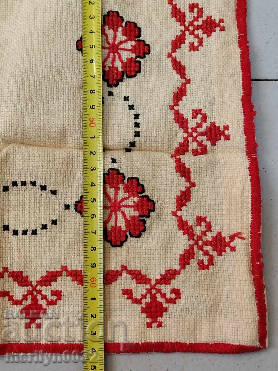 Old embroidered check, tablecloth, milo, Bulgarian embroidery - 6 Old embroidered check, tablecloth, milo, Bulgarian embroidery - 6