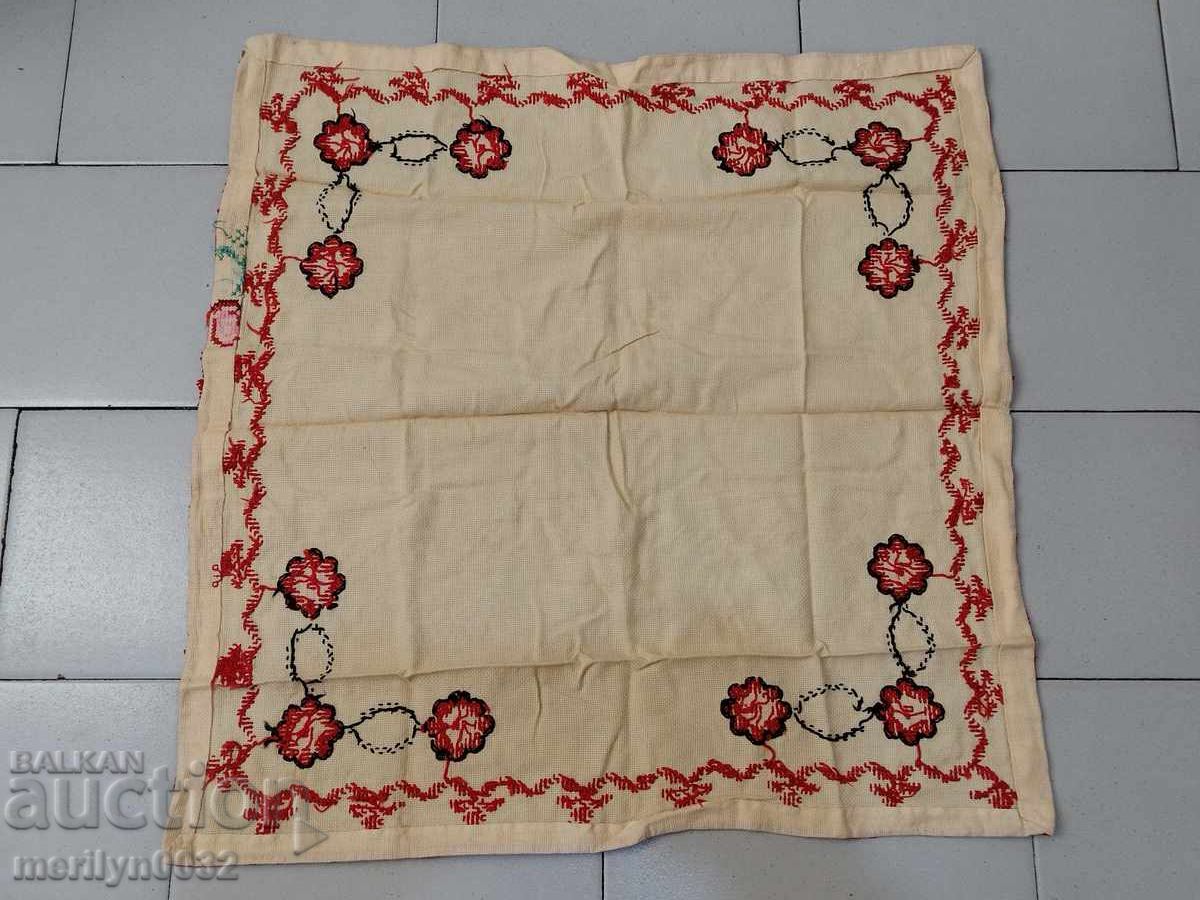 Old embroidered check, tablecloth, milo, Bulgarian embroidery - 7 Old embroidered check, tablecloth, milo, Bulgarian embroidery - 7