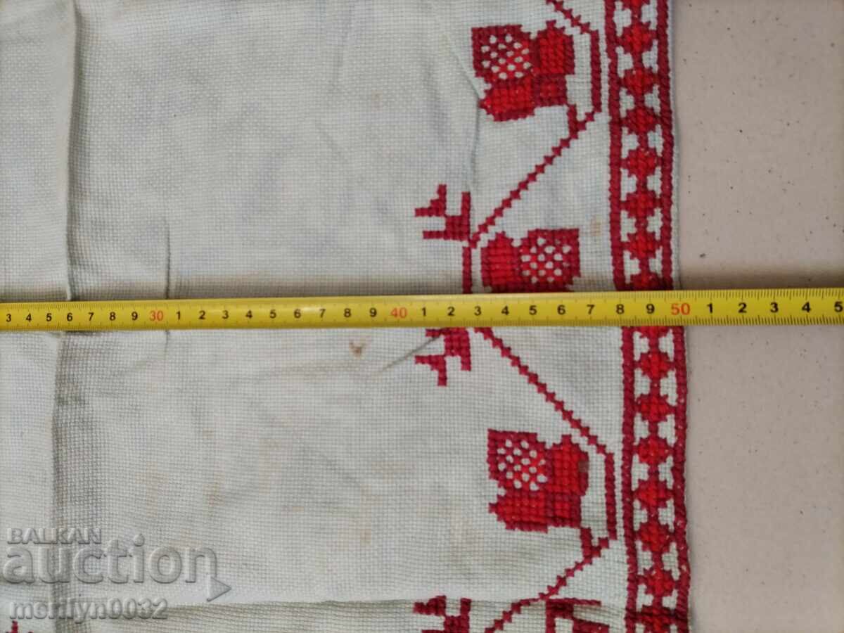 Old embroidered check, tablecloth, milo, Bulgarian embroidery - 5 Old embroidered check, tablecloth, milo, Bulgarian embroidery - 5