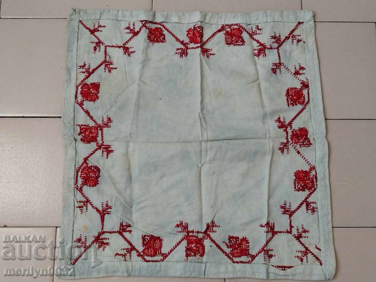 Old embroidered check, tablecloth, milo, Bulgarian embroidery - 7 Old embroidered check, tablecloth, milo, Bulgarian embroidery - 7