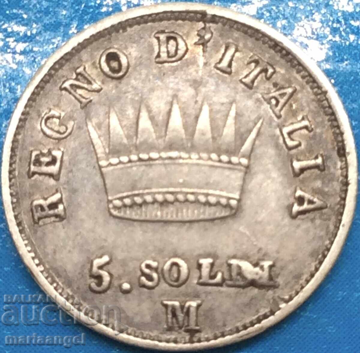 Napoleon 5 Soldi 1813 Italia M - Regatul Milano 1804-1814