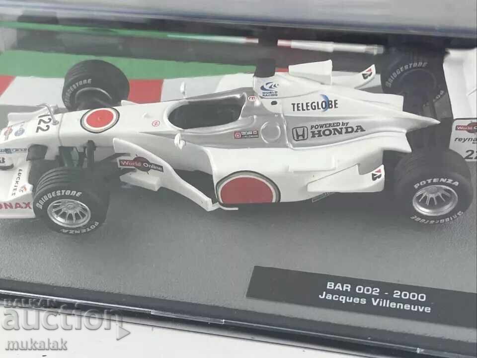 1:43 ATLAS Jacques Villeneuve BAR 002 FORMULA 1 F1 CAR with price 40.00 BGN | € 20.45