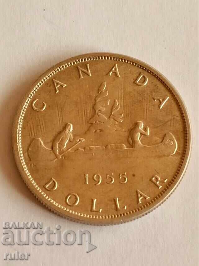 1 dollar Canada 1955 Silver 23.33g.