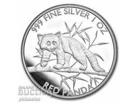 Chad 2023 - Red Panda - 1 OZ , Silver Coin - 5000 CFA