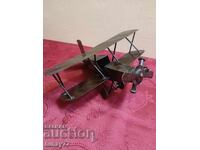 Handmade model of a German biplane from World War I