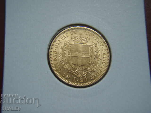 20 Lire 1851 B Sardinia / Italy (Sardinia) - AU+ (gold) with price € 797.56 | 1559.89 BGN