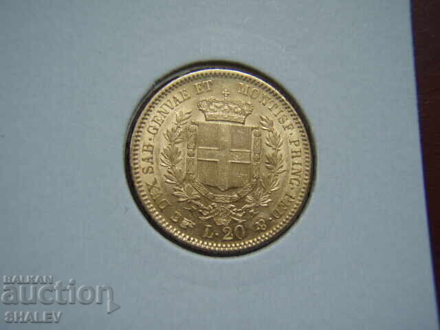 Licitație 20 Lire 1851 B Sardinia / Italia (Sardiniya) - AU+ (zlato)