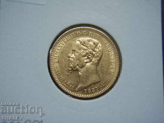 20 Lire 1851 B Sardinia / Italia (Sardiniya) - AU+ (zlato) - 6