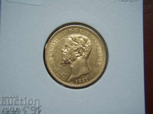 20 Lire 1851 B Sardinia / Italia (Sardiniya) - AU+ (zlato) - 7