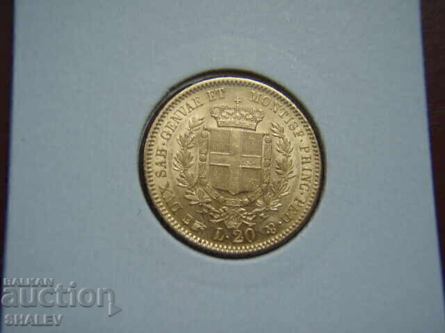 20 Lire 1851 B Sardinia / Italy (Sardinia) - AU+ (gold)