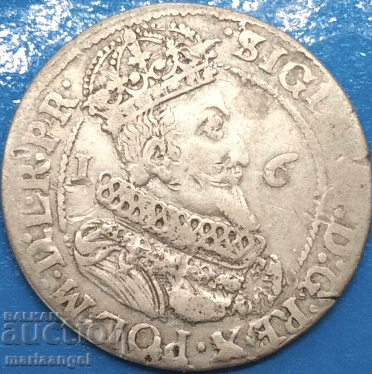 Polonia 1/4 Thaler Orth Sigismund III Vas mare argint